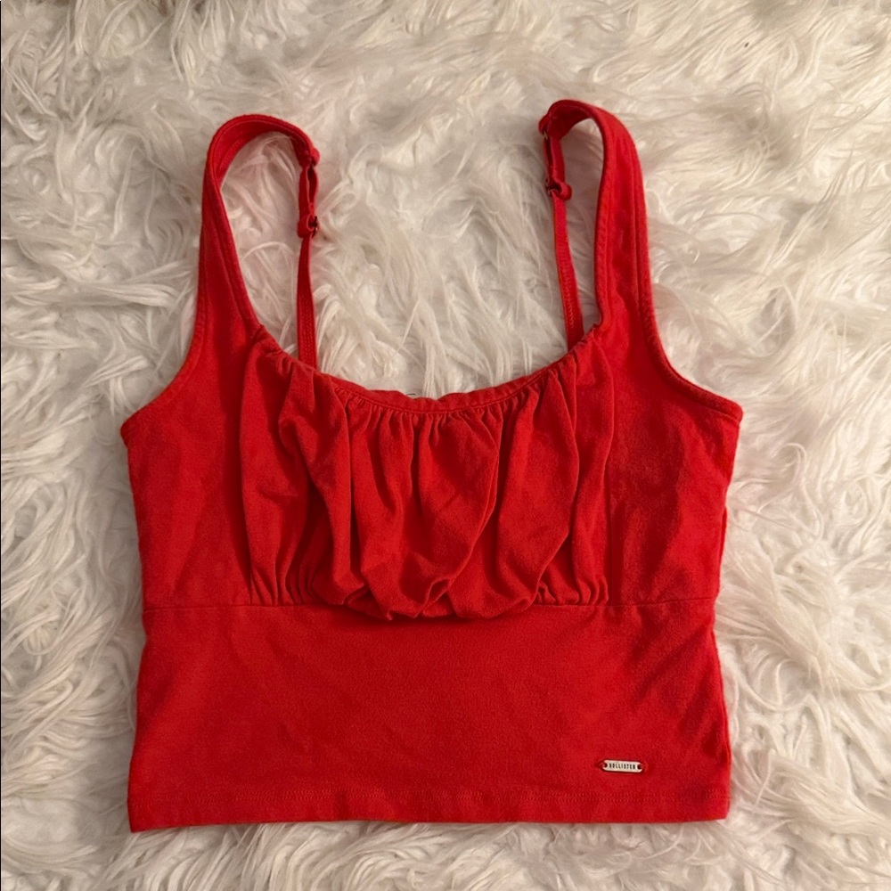 Hollister Red Cropped Tank Top XS